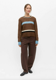 Object Aggie Knit Pullover - Blue and Brown Front