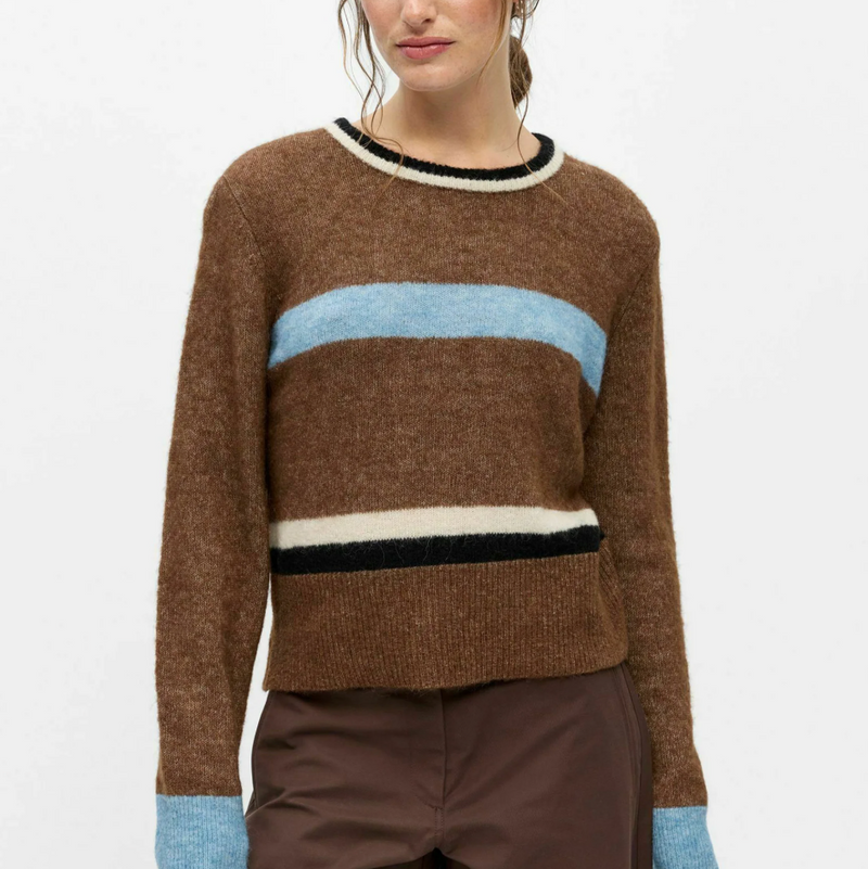 Object Aggie Pullover Blue & Brown