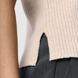 Object Elva O Neck Knit Top - Humus Detail