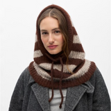 Object Ribbed Balaclava - Seal Brown Close