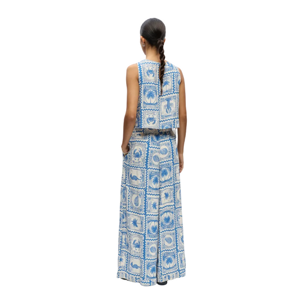 Object Vima Cropped Top - Azure Blue back facing model