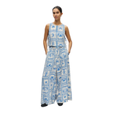 Object Vima Cropped Top - Azure Blue front facing model