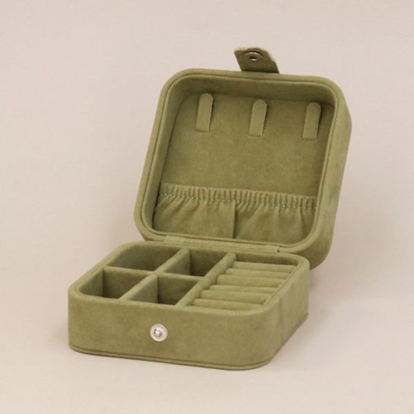 Olive Green Square Jewellery Box Inside