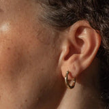 One & Eight Gold Textured Creole Earrings