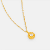 One & Eight Gold Crystal Seren Necklace detail