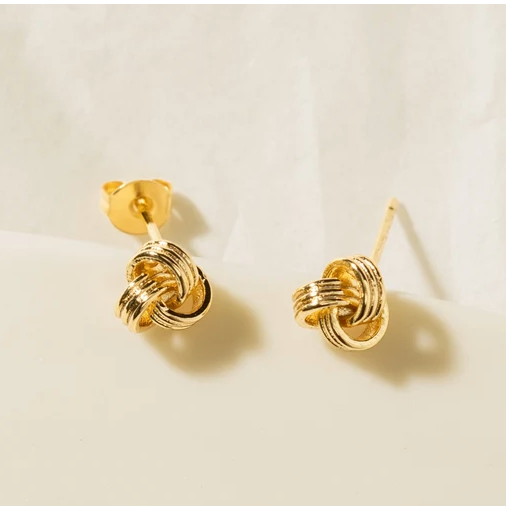 One & Eight Gold Love Knot Earrings
