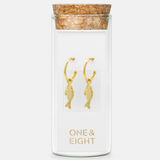 One & Eight Gold Lucky Fish Earrings Bottle