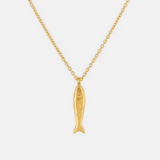 One & Eight Gold Minnow Necklace detail