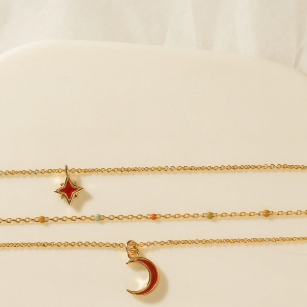 One & Eight Gold Multi Dot Necklace detail