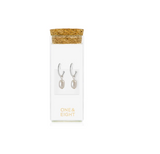 One & Eight Silver Drop Stud Earrings