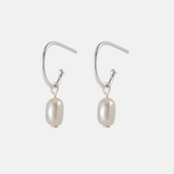 One & Eight Silver Drop Stud Earrings detail