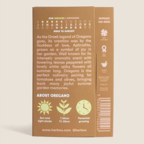 Oregano 'Greek' Seed Packet back