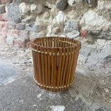 Original 1970s Bamboo Plant Pot Side