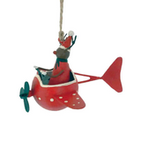 Otto in a Little Round Airplane Decoration