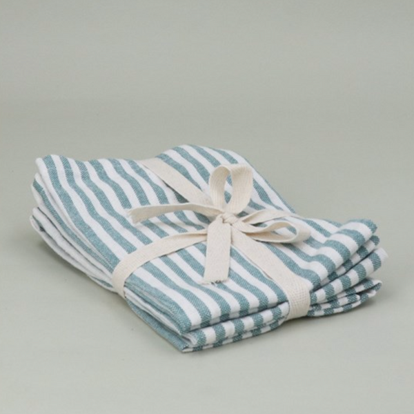 Pack of 4 Napkins - Green Mix Stripe
