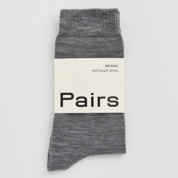 Pairs Correct Grey Merino calf length socks 