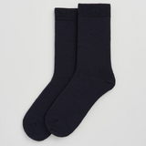 Pairs Inky Blue calf length socks 