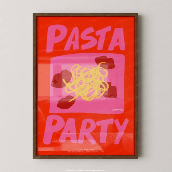 Pasta Party Unframed Print