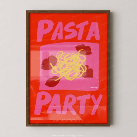 Pasta Party Unframed Print