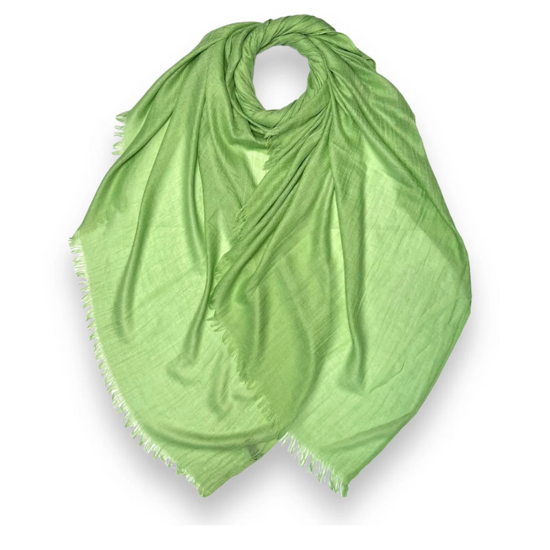 Pastel Green Classic Cotton Blend Plain Scarf 