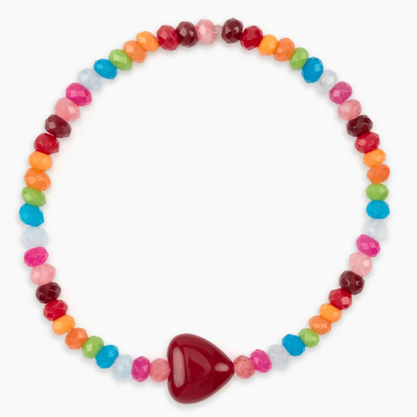 Peachy & Wild - Heart On My Sleeve Bracelet Rainbow Gemstones