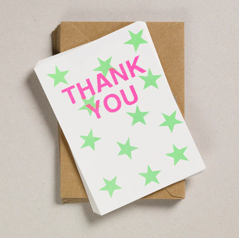 Petra Boase Thank You Notecards - Fluorocesent Green