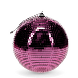 Pink disco ball on a white background