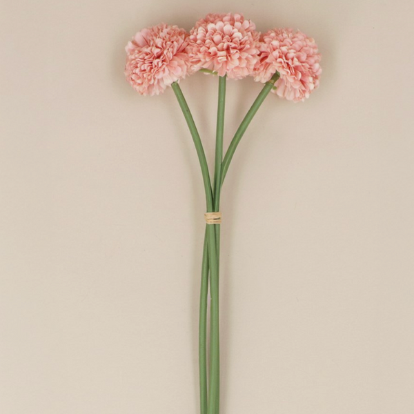 Pink Mini Ball Chrysanthemum Bunch of 3