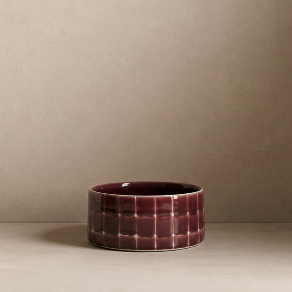 Pool Stoneware Pet Bowl - Burgundy 14cm