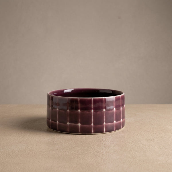 Pool Stoneware Pet Bowl - Burgundy 16.5