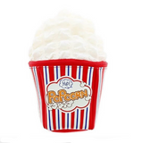 Popcorn container with red, white, and blue stripes and 'Popcorn' text on a white background