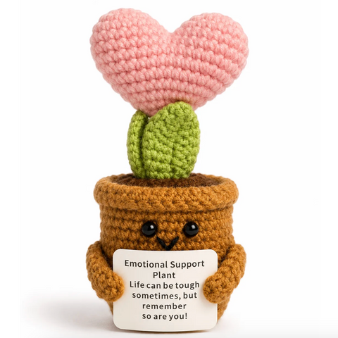 Positive Crochet Pink Heart Plant
