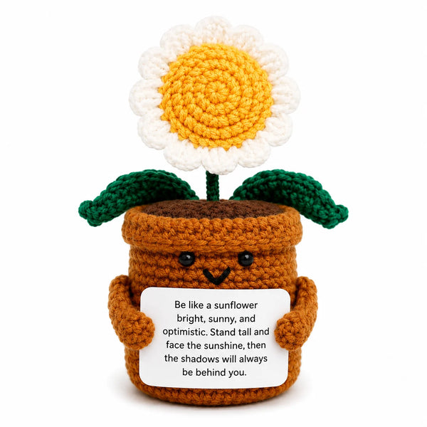 Positive Crochet White Sunflower