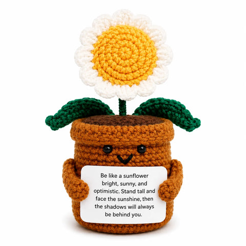 Positive Crochet White Sunflower