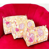 Quilted Wash Bag - Peach Hue 3 versions