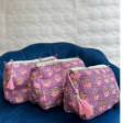 Quilted Wash Bag - Purple Hue x 3
