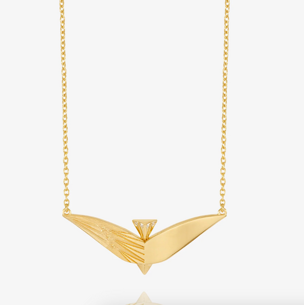 Rachel Jackson Dreamer Celestial Bird Necklace - Gold Plated
