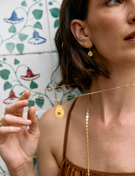 Rachel Jackson Eternal Sun Studs - Gold Plated Worn