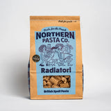 Northern Pasta Co. Radiatori British Spelt Pasta package on a white background