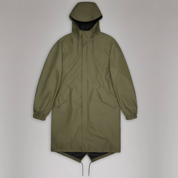 Rains Fishtail Parka W3 Marsh pack shot