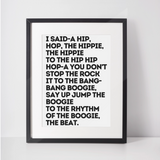 Rappers delight lyrics framed