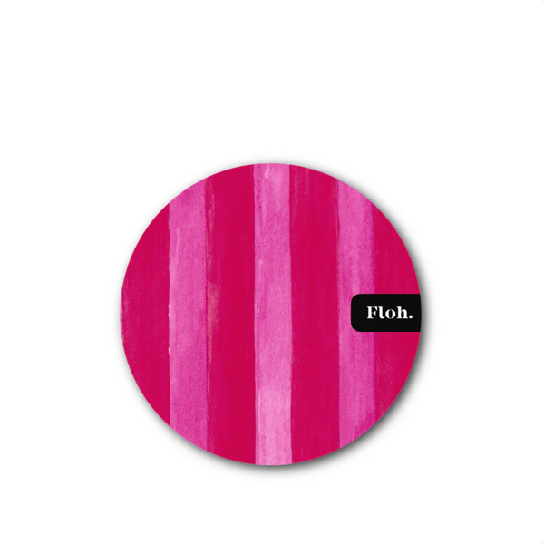 Raspberry & Cherry Stripes Round Coaster