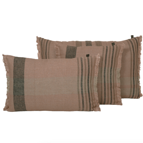 Rectangle Checked Cushion in Cinnamon