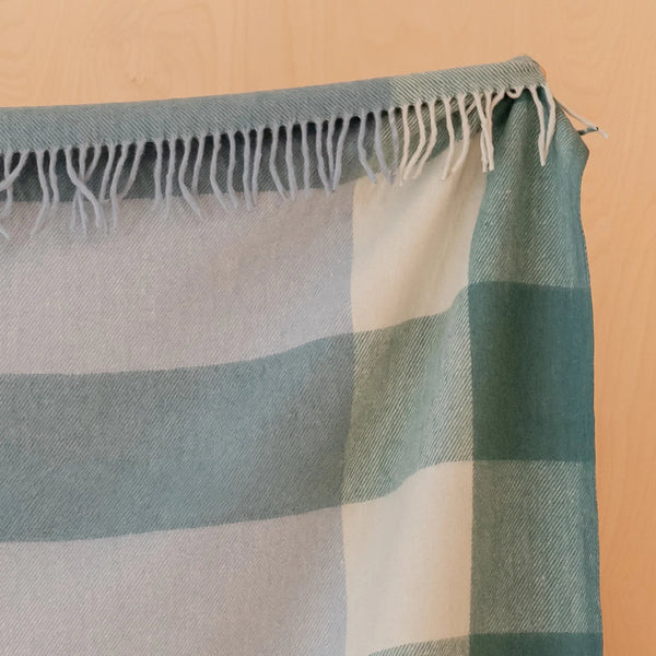 Recycled Wool Blanket in Recycled Wool Blanket Blue Bold Check