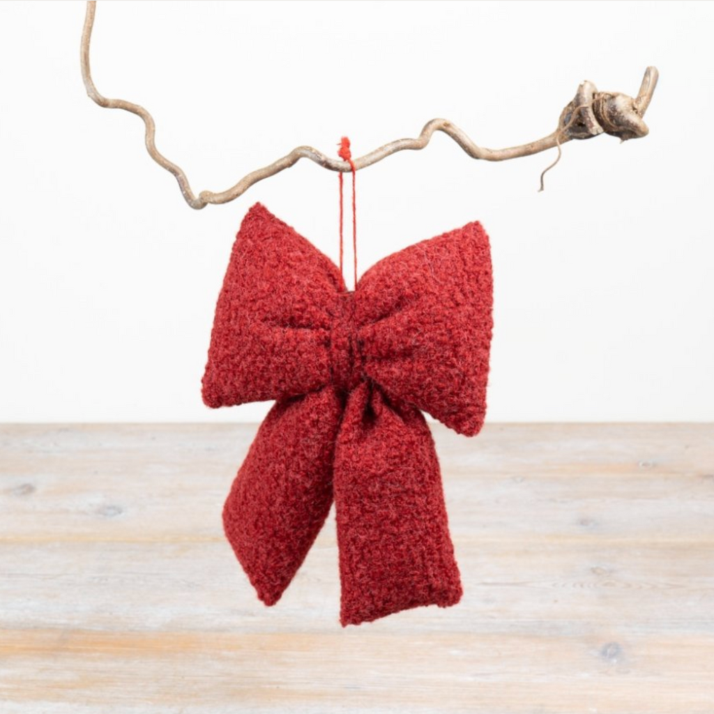 Red Boucle Fabric Decorative bow
