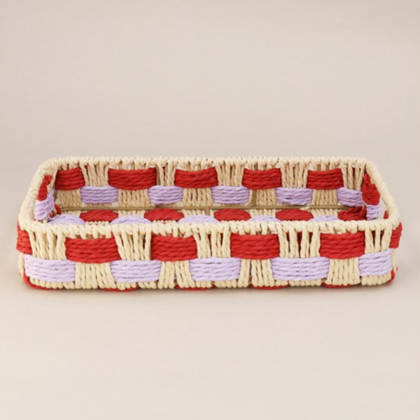 Red & Lilac Woven Tray