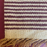 Red & Natural Striped Rug 60 x 90 cm Close