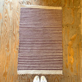 Red & Natural Striped Rug 60 x 90 cm Full