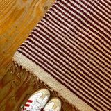 Red & Natural Striped Rug 60 x 90 cm