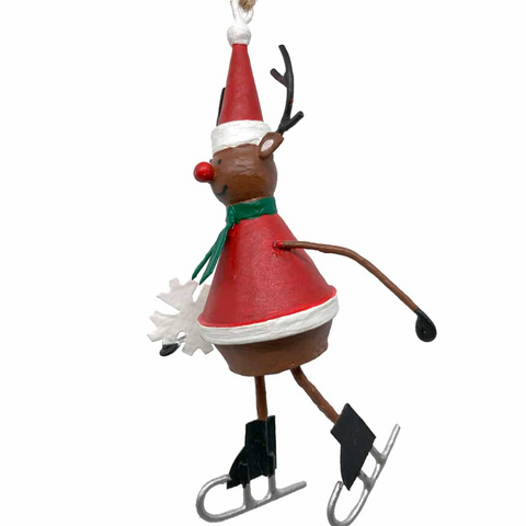 Reindeer On Skates Hanging Decoration 
